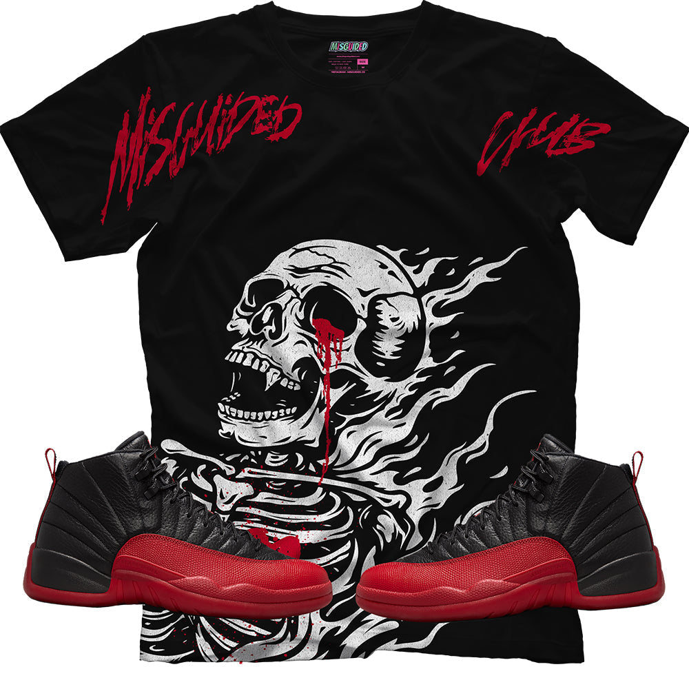 Misguided Club Skull (Air Jordan 12 Flu Game) T-Shirt