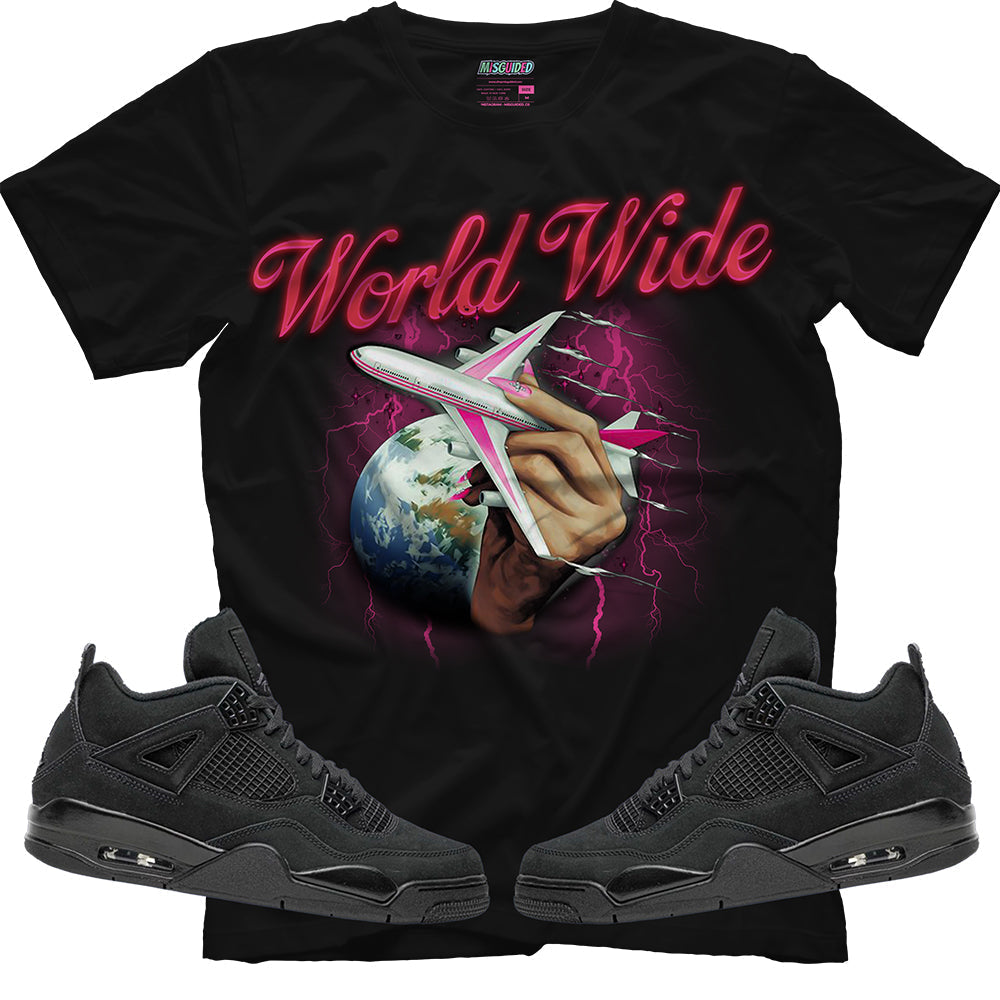World Wide (Air Jordan 4 Black Cat) T-Shirt