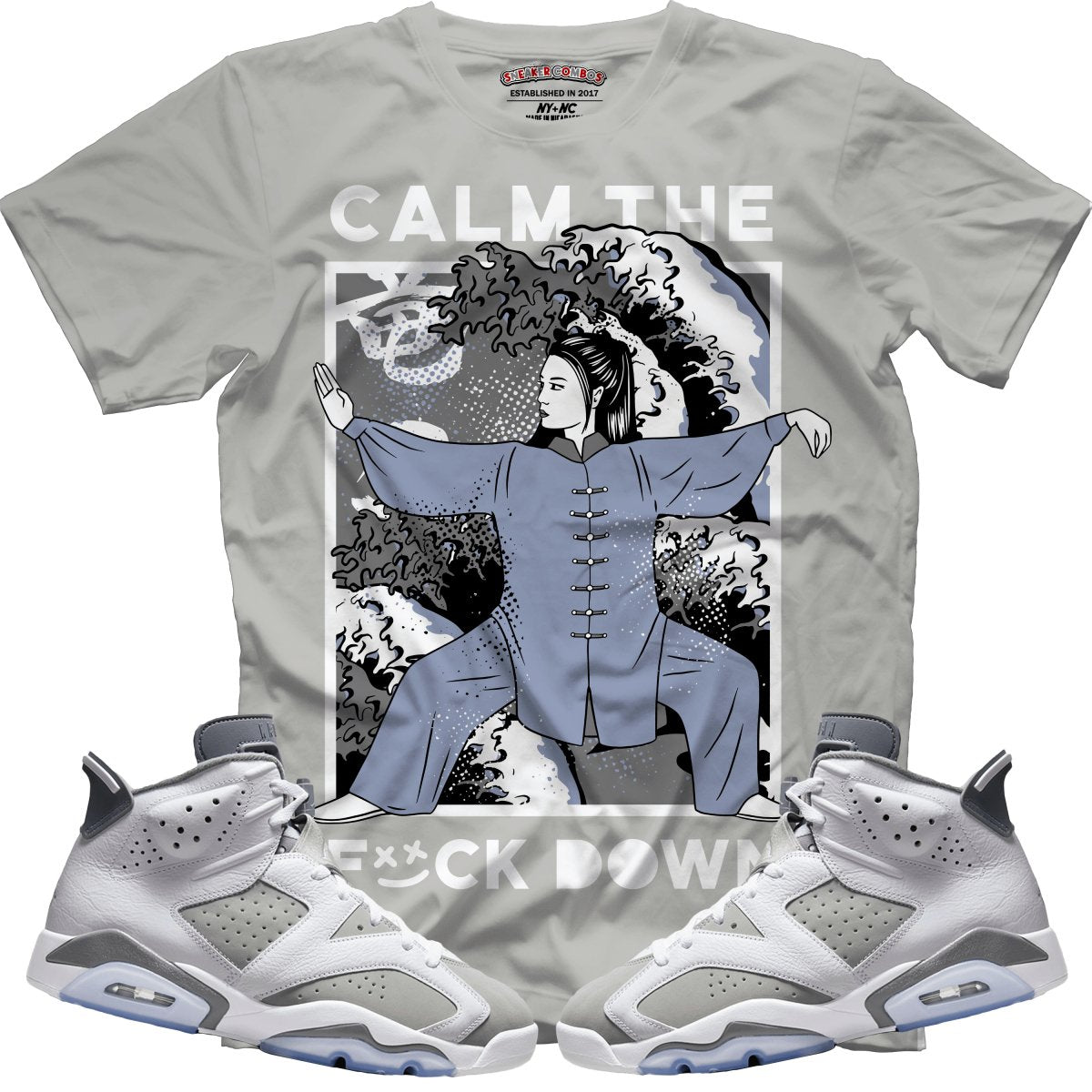 Calm TF Down (Retro 6 Cool Grey) T-Shirt