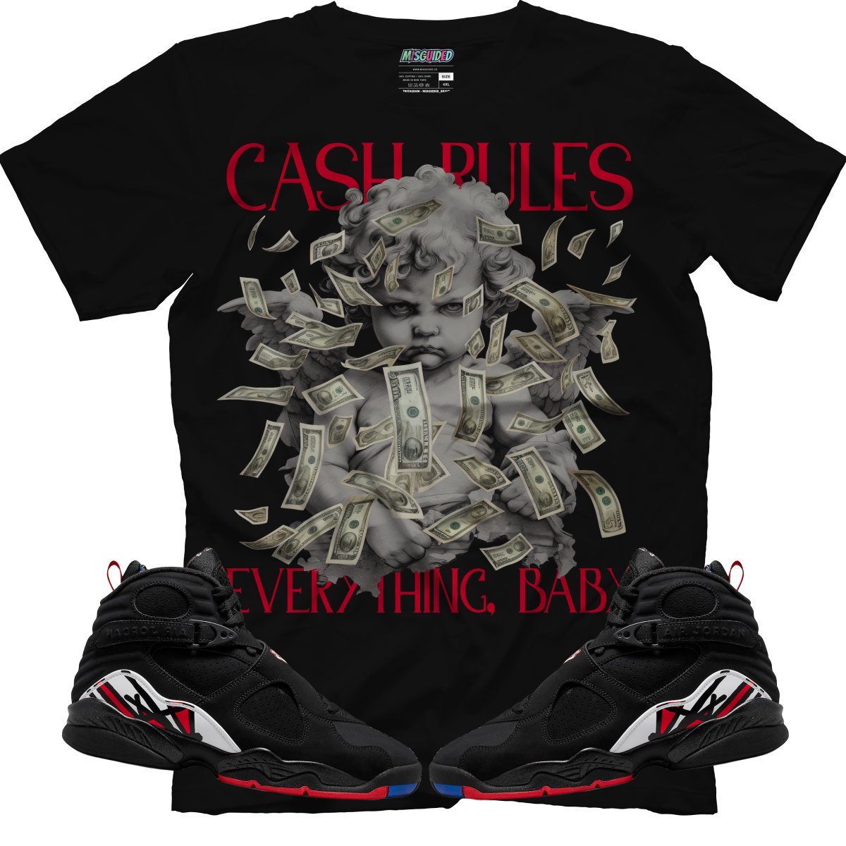 Cash Rules (Air Jordan 8 Playoff) T-Shirt