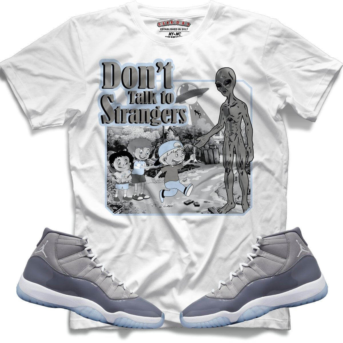 Don't Talk To Strangers (Retro 11 Cool Grey) T-shirt