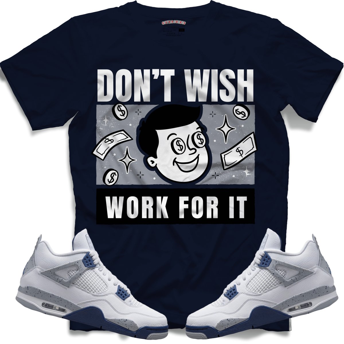 Don't Wish (Retro 4 Midnight Navy) T-Shirt