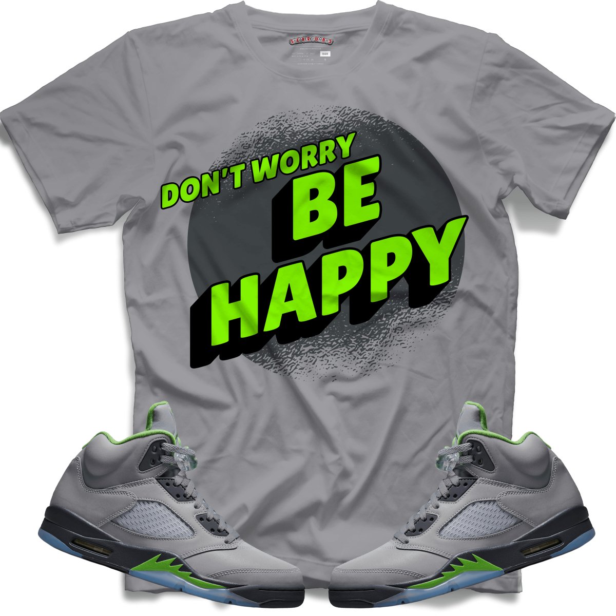 Don't Worry Be Happy (Retro 5 Green Bean) T-Shirt