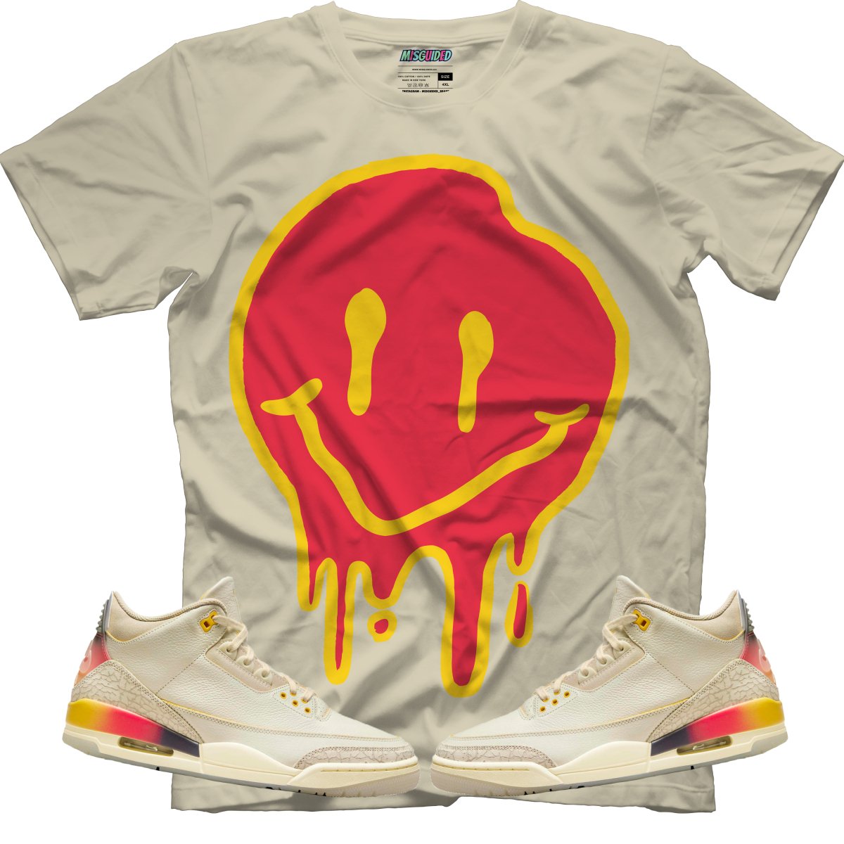 Drippy Smiley (Air Jordan 3 J Balvin Medellín Sunset) T-Shirt