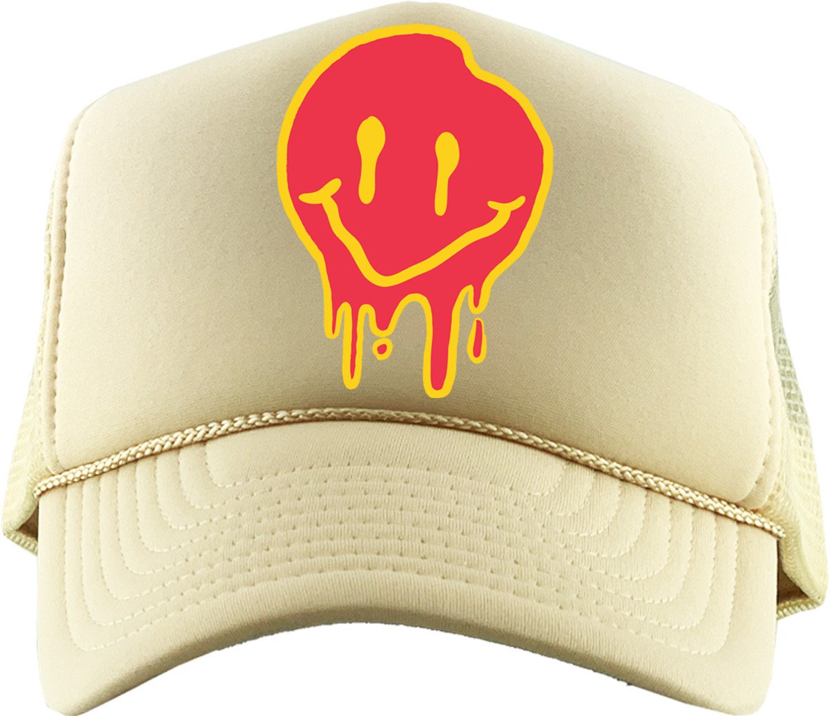 Drippy Smiley (Air Jordan 3 J Balvin Medellín Sunset) Trucker Hat