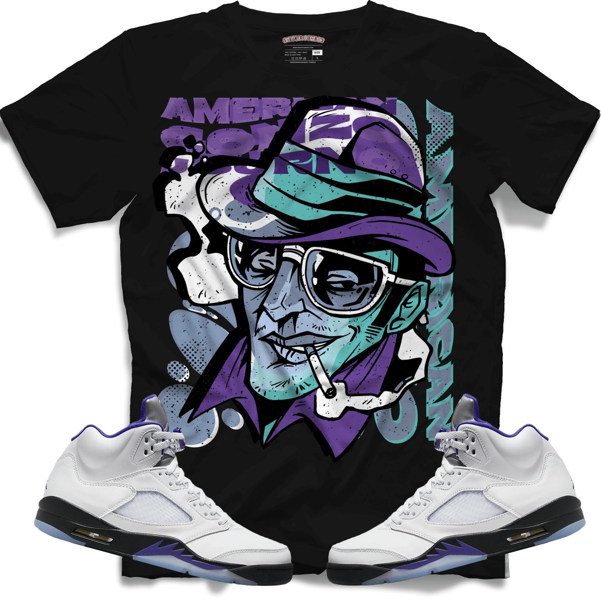 Fear And Loathing (Retro 5 Concord) T-Shirt - Black