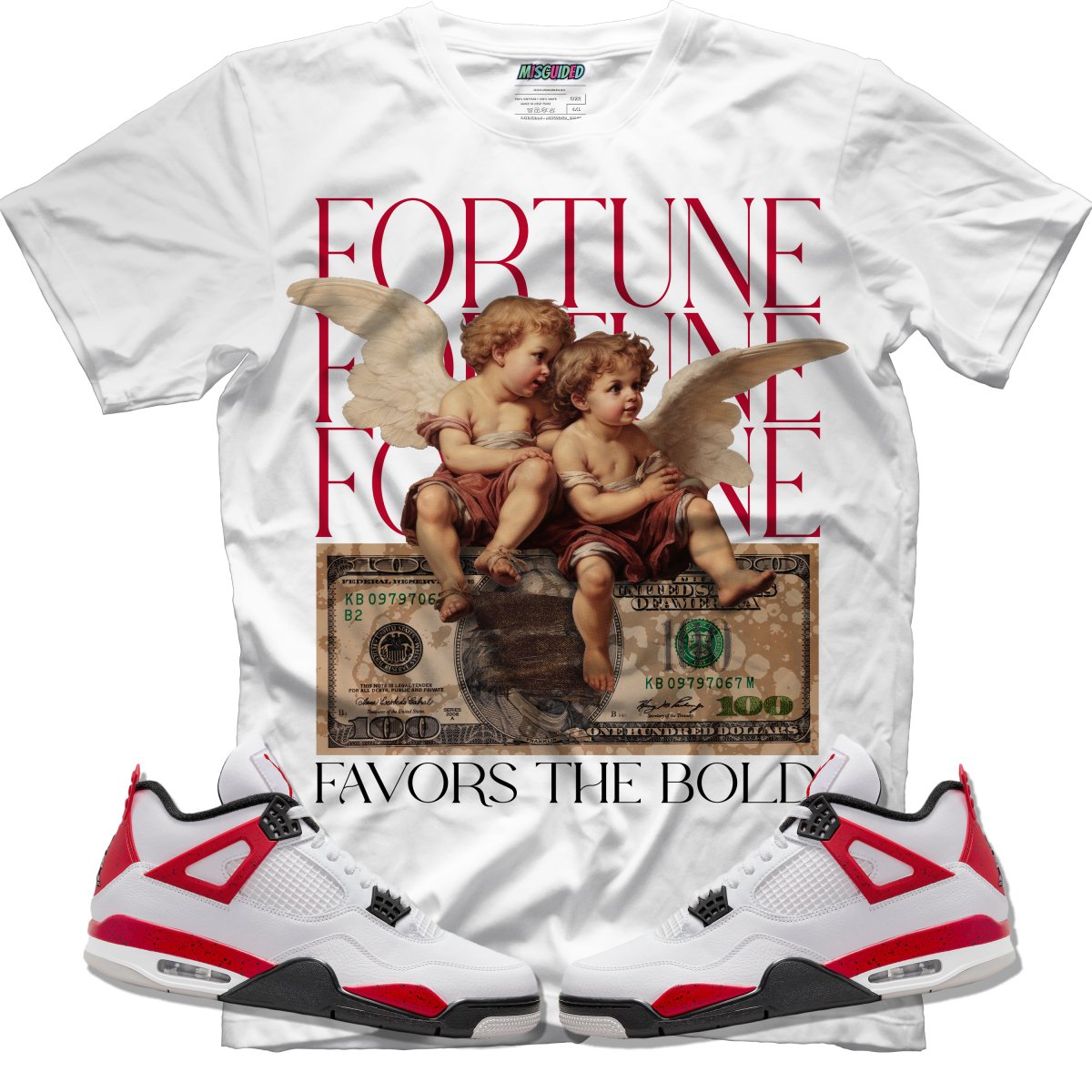 Fortune Favors The Bold (Air Jordan 4 Red Cement) T-Shirt