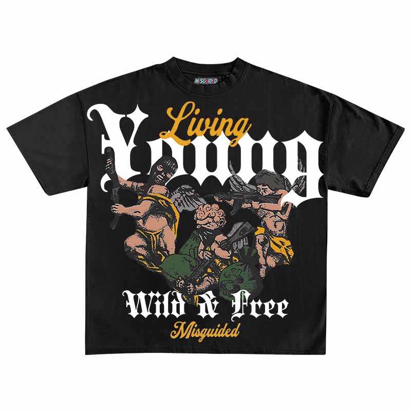 Living Young Wild And Free (Air Jordan 6 Retro Yellow Ochre) T-Shirt