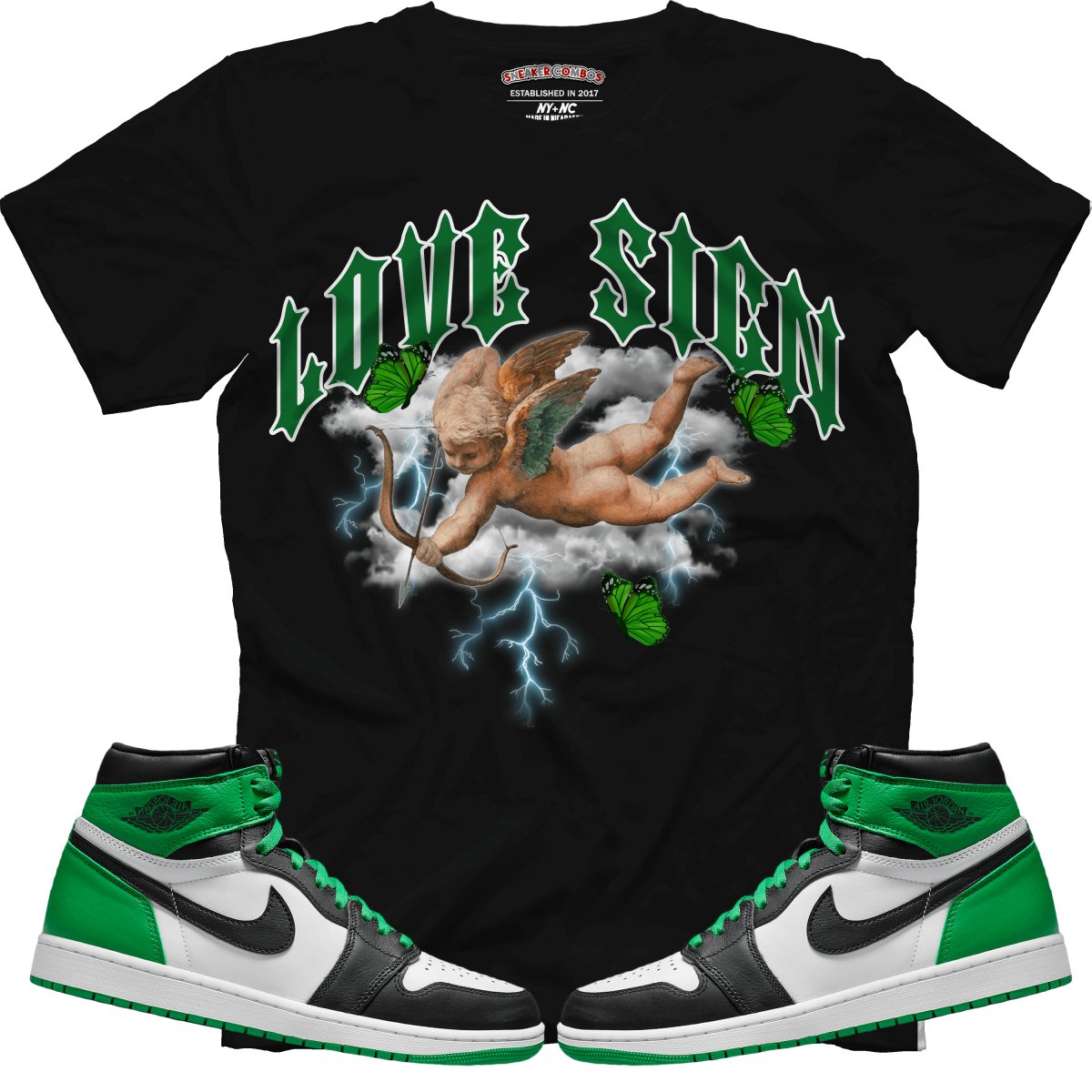 Love Sign (Air Jordan 1 Lucky Green) T-Shirt