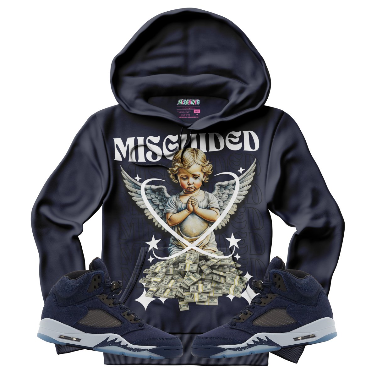 Misguided Angel (Air Jordan 5 Midnight Navy) Hoodie