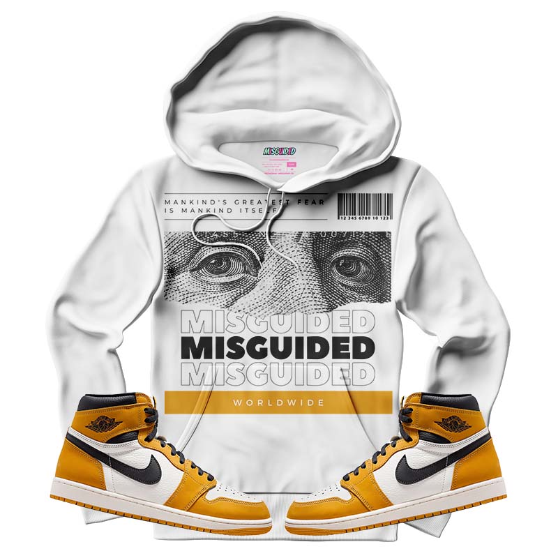 Misguided Benjamin (Air Jordan 1 Retro High OG 'Yellow Ochre) Hoodie