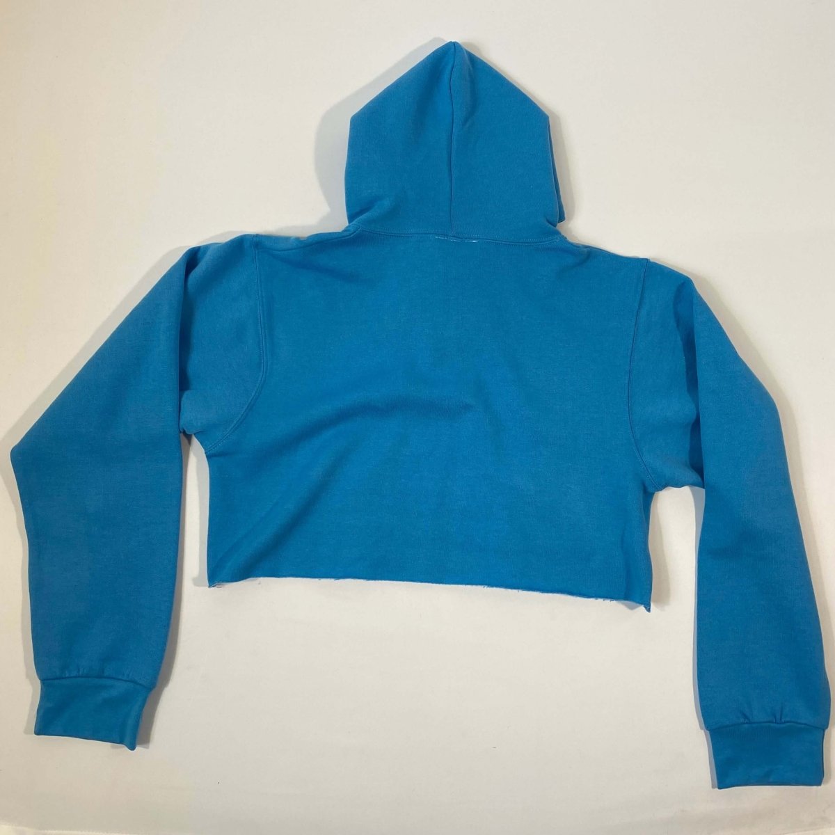 Misguided Crop Top Hoodie - Sky Blue