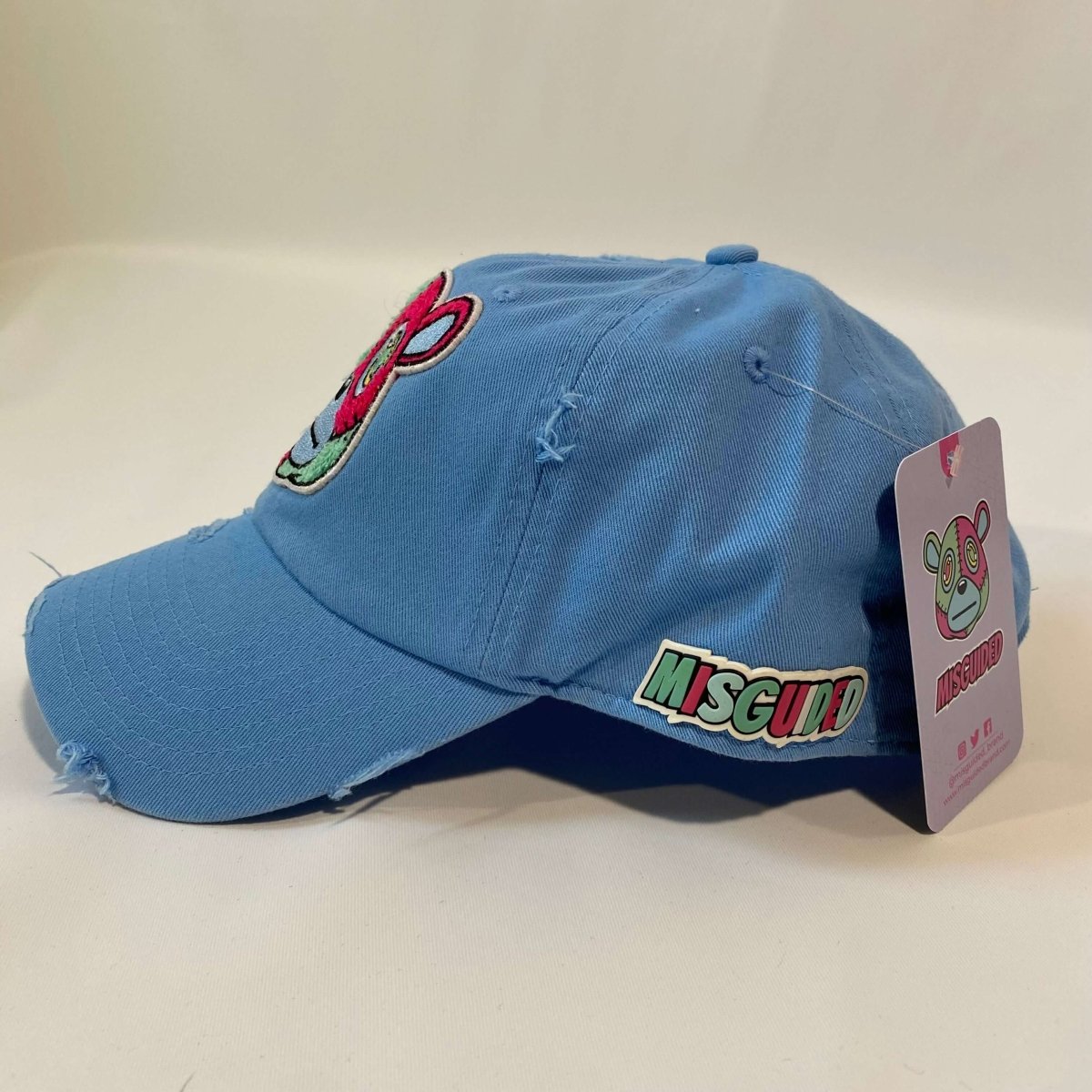 Misguided Distressed Dad Hat - Baby Blue