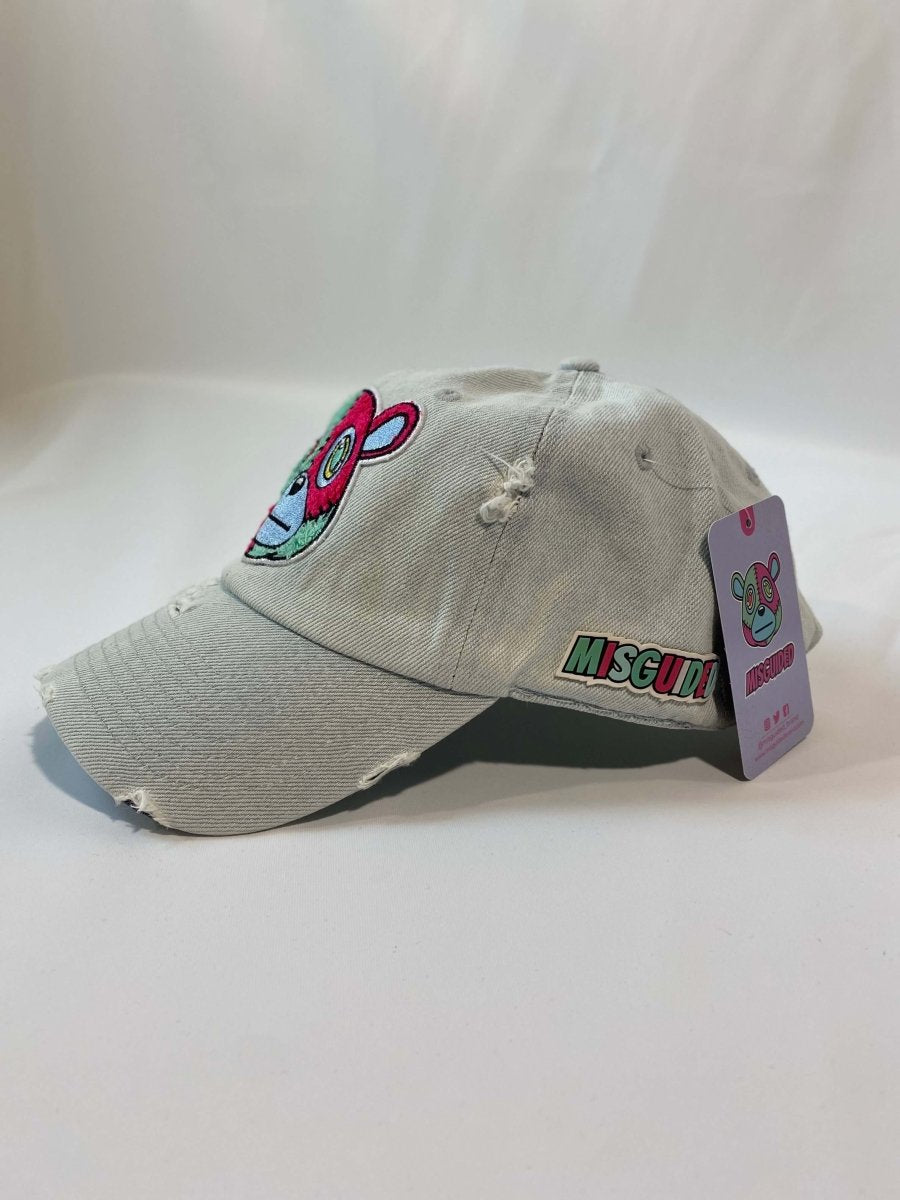 Misguided Distressed Dad Hat - Light Denim
