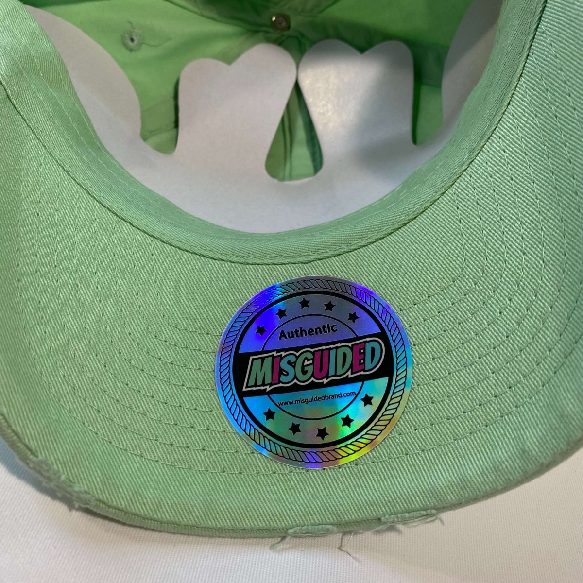 Misguided Distressed Dad Hat - Mint