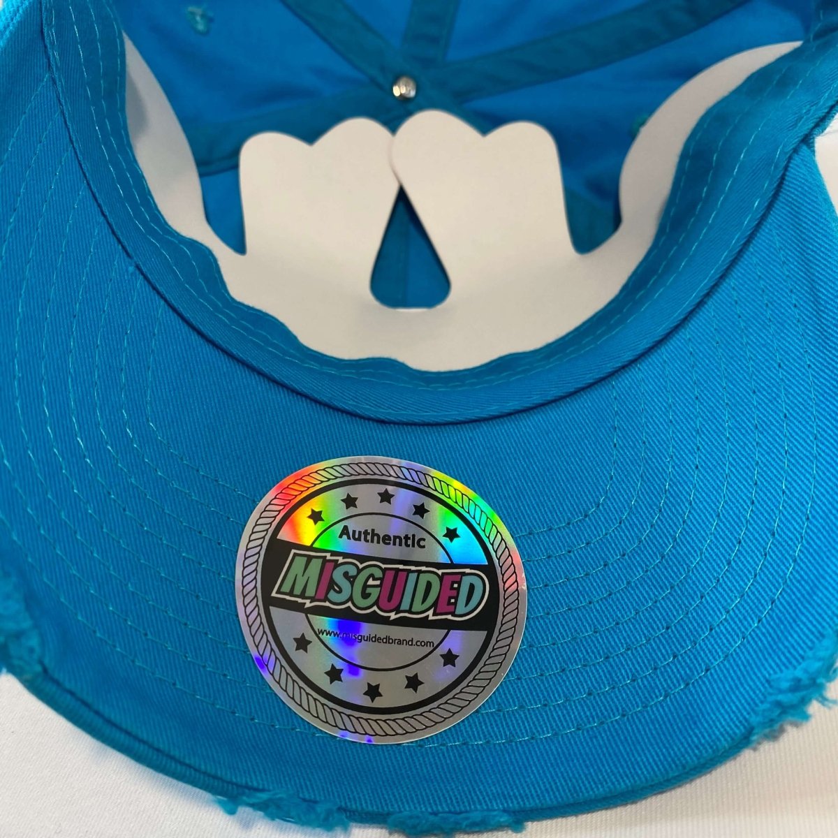 Misguided Distressed Dad Hat - Sky Blue