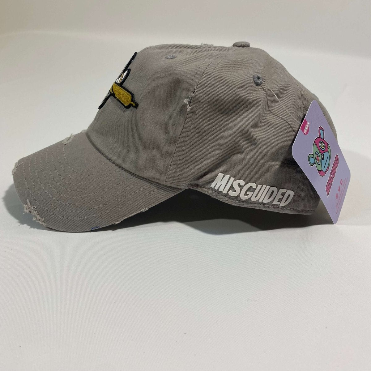 Misguided (Loud Hands) Distressed Dad Hat - Light Grey