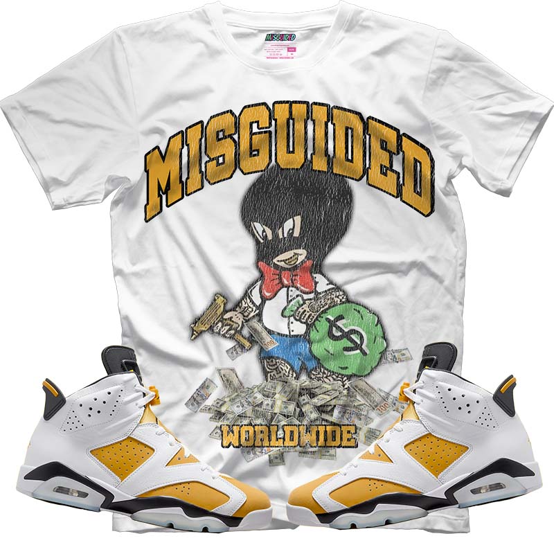 Misguided Money Man (Air Jordan 6 Retro Yellow Ochre) T-Shirt