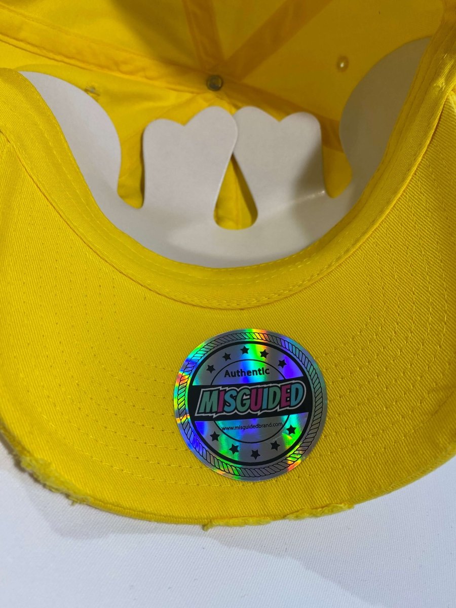 Misguided (Retro 1 Taxi) Distressed Dad Hat - Yellow