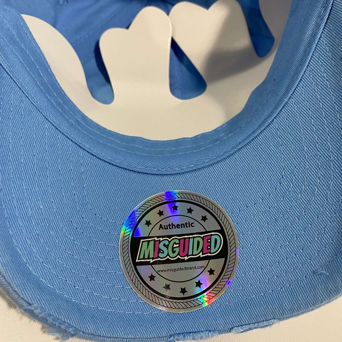 Misguided (UNC 6's) Distressed Dad Hat - Baby Blue