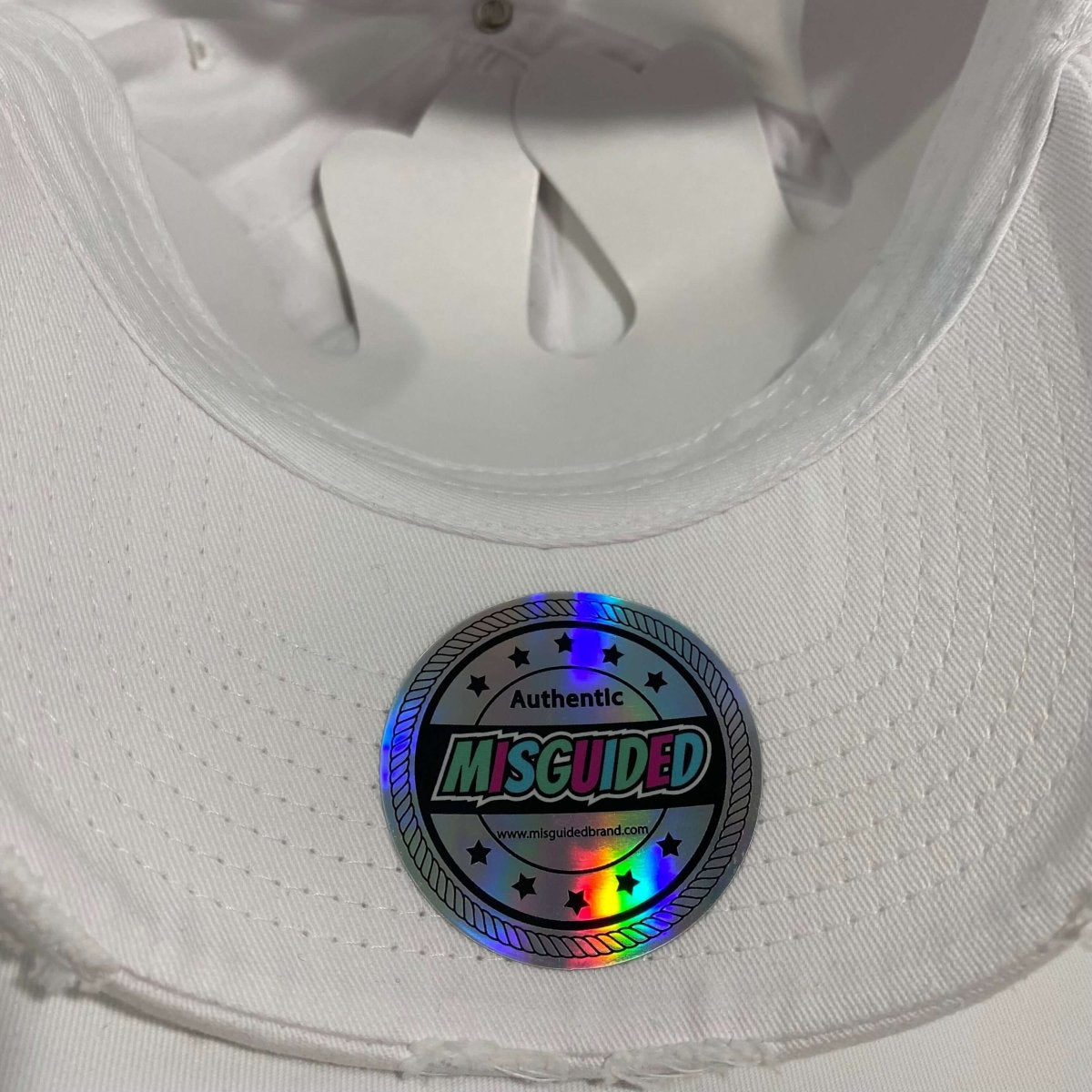 Misguided (UNC 6's) Distressed Dad Hat - White