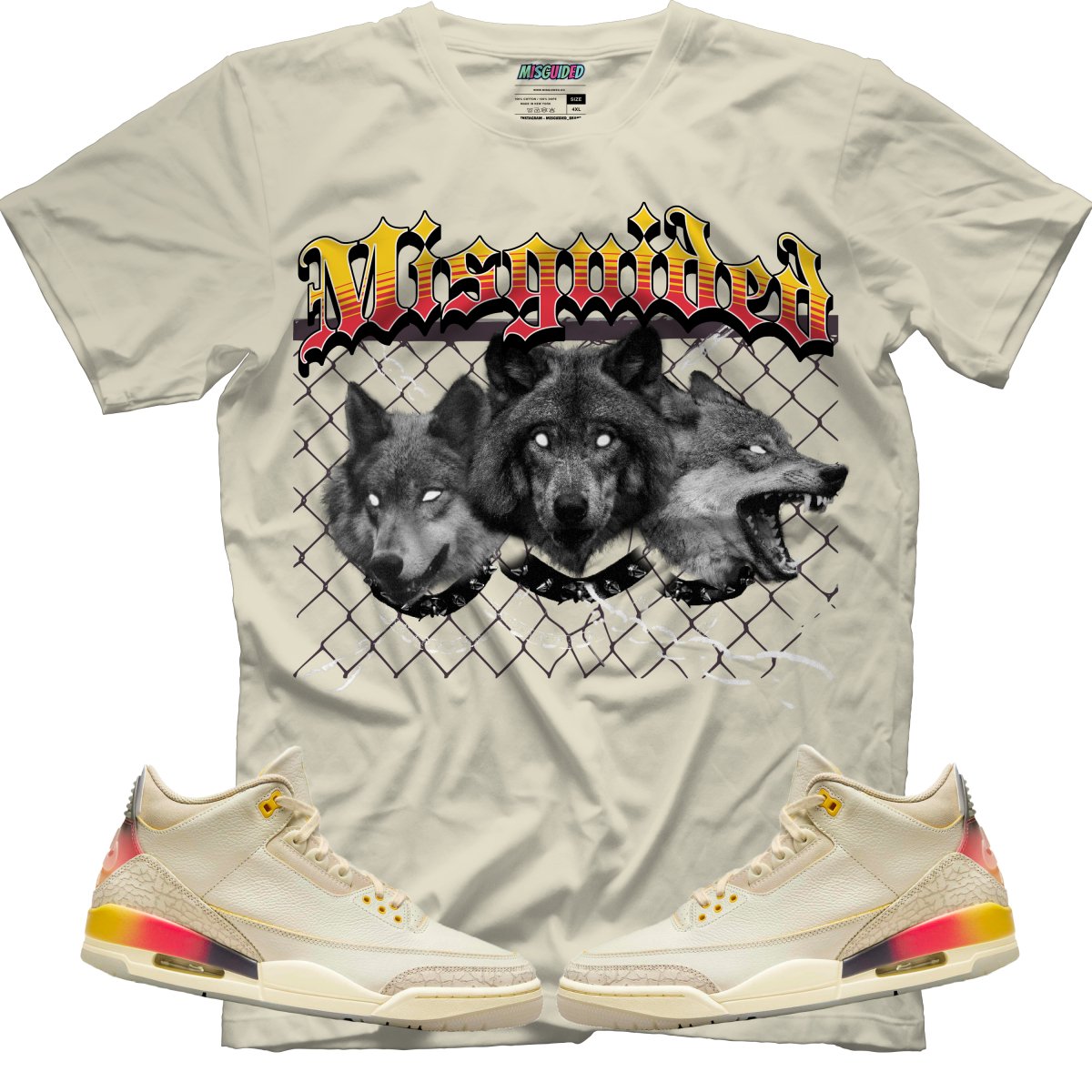 Misguided Wolfs (Air Jordan 3 J Balvin Medellín Sunset) T-Shirt