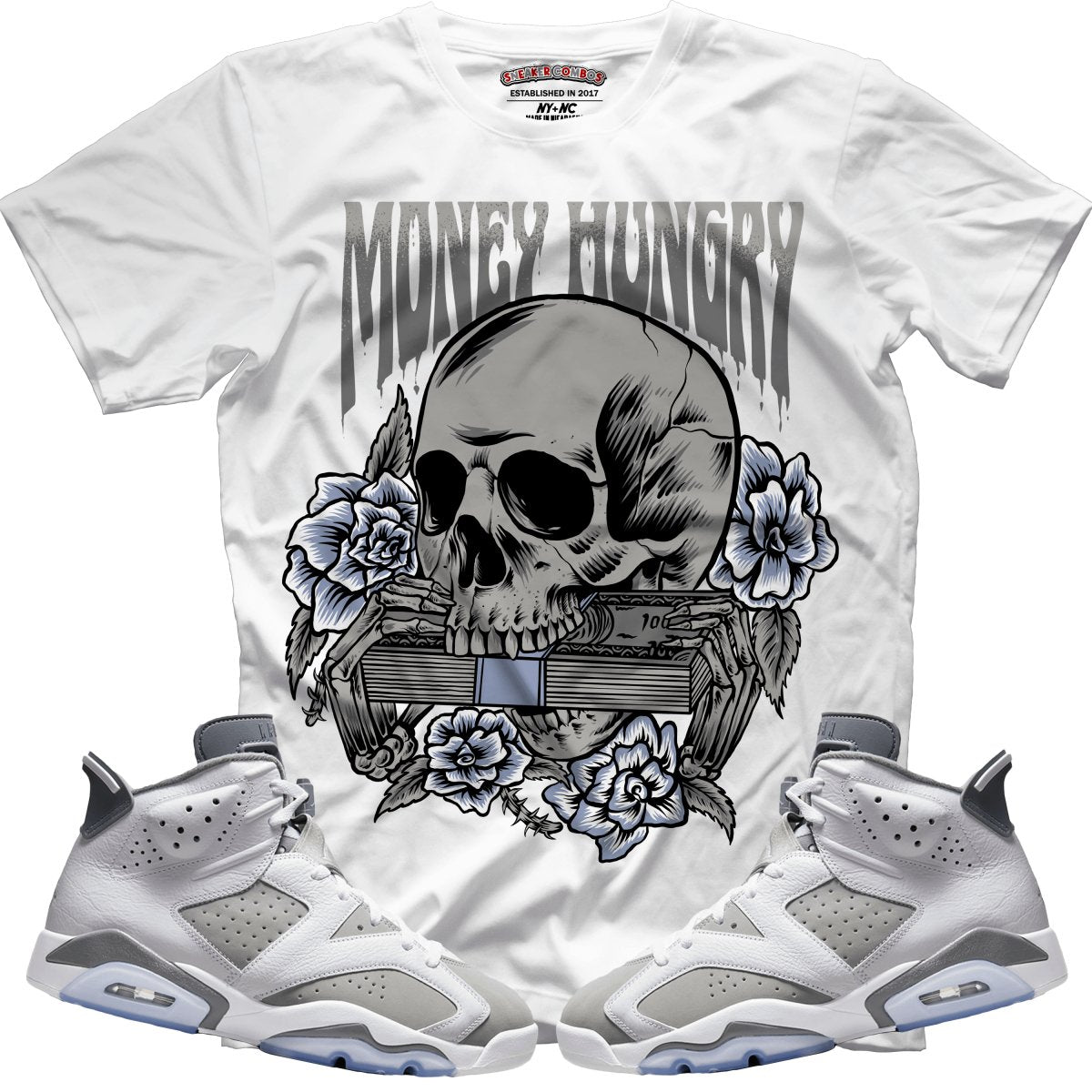 Money Hungry (Retro 6 Cool Grey) T-Shirt