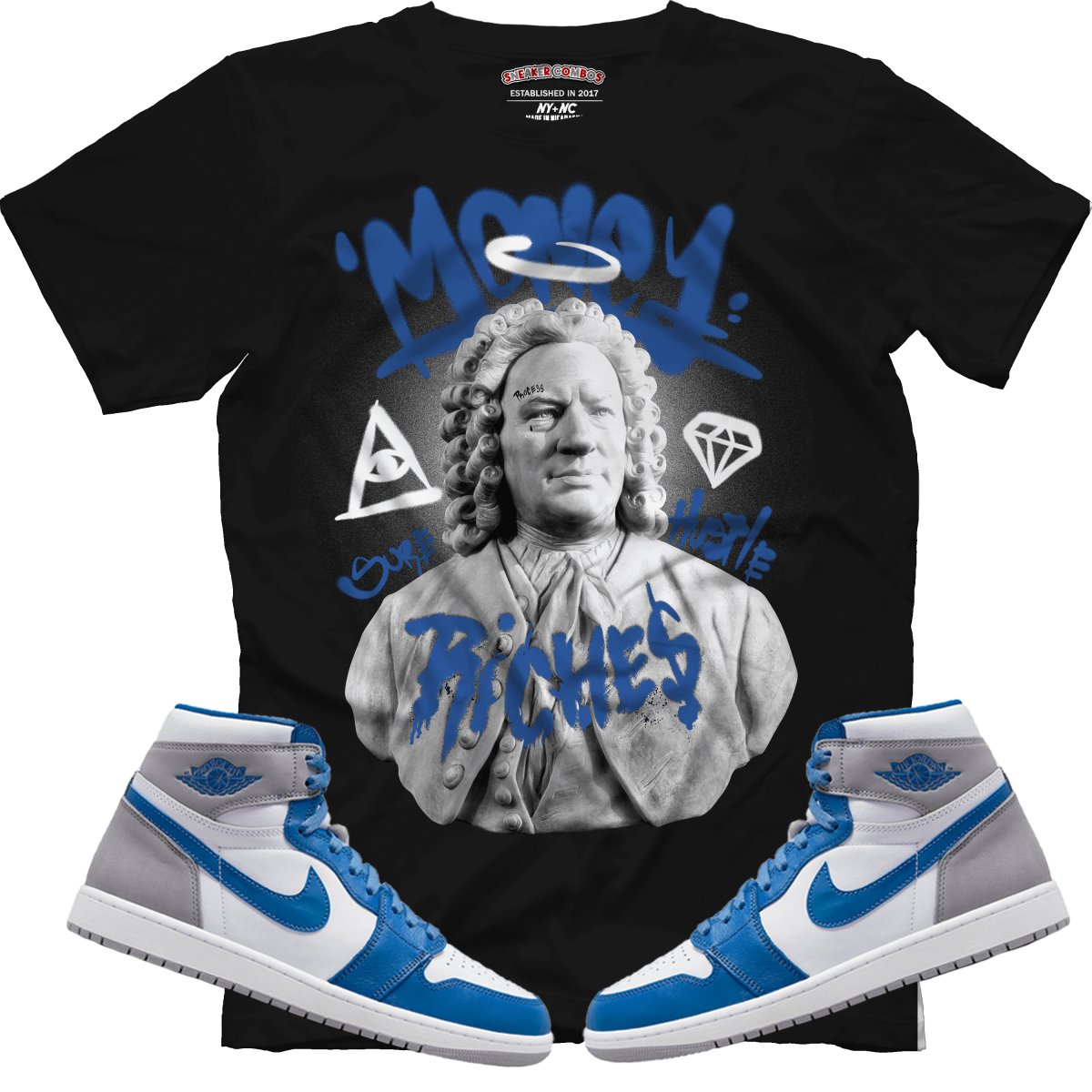 Riches (Retro 1 True Blue) T-Shirt