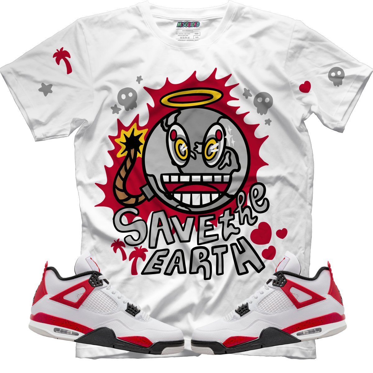 Save The Earth (Air Jordan 4 Red Cement) T-Shirt