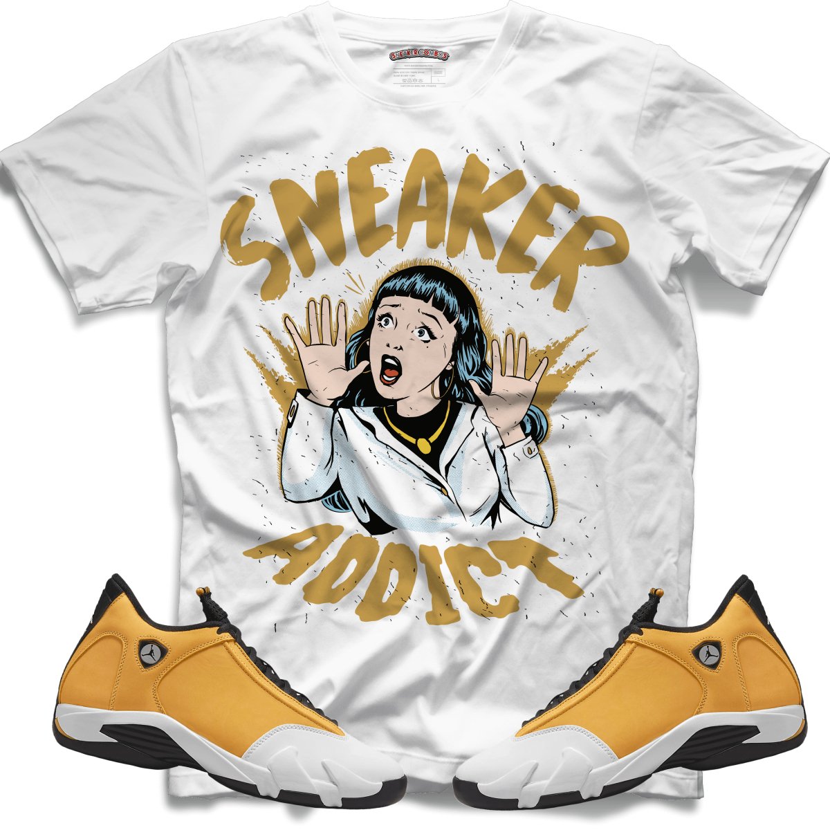 Sneaker Addict (Retro 14 Ginger) T-Shirt - White