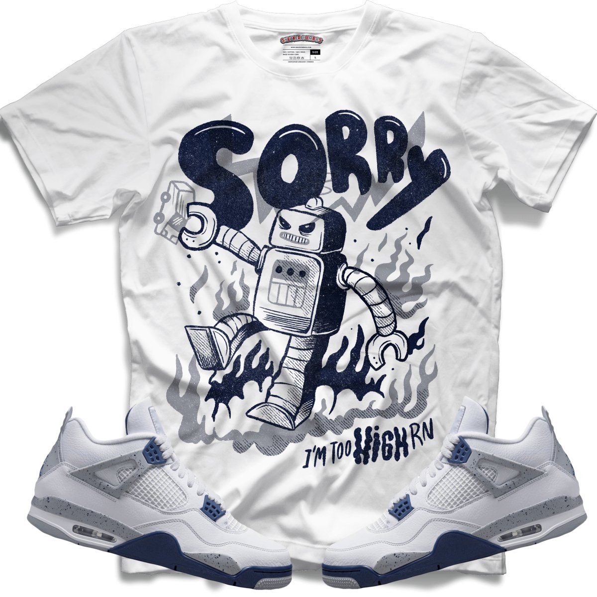 Sorry Too High (Retro 4 Midnight Navy) T-Shirt