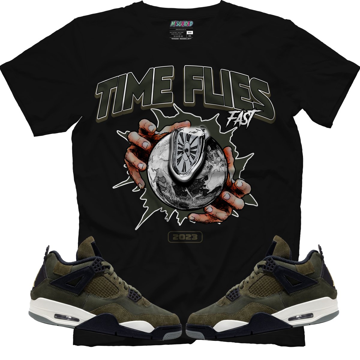 Time Flies (Air Jordan 4 Craft "Olive") T-Shirt