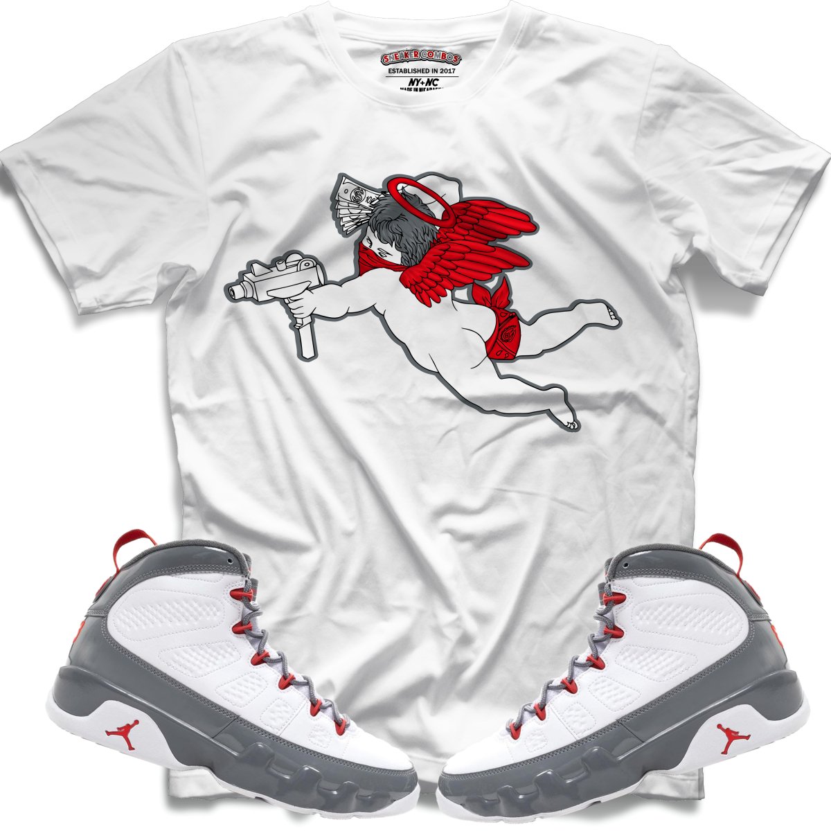 Uzi Angel (Retro 9 Fire Red) T-Shirt