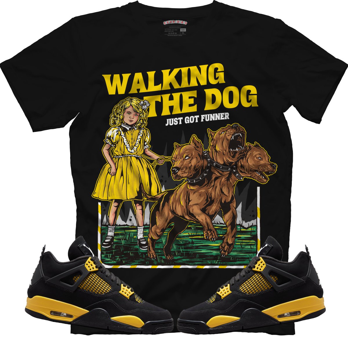 Walking The Dog (Air Jordan 4 Thunder) T-Shirt