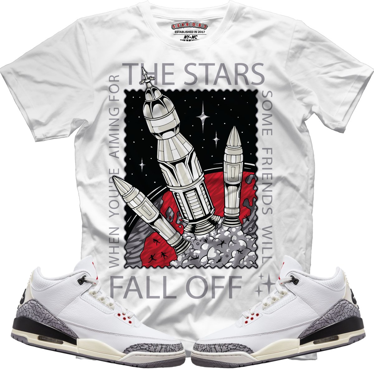When Aiming For The Stars (Retro 3 White Cement) T-Shirt
