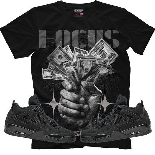 Focus Fuels Success (Air Jordan 4 Black Cat) T-Shirt