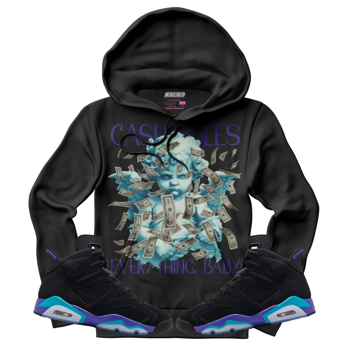 Cash Rules (Air Jordan 6 Aqua) Hoodie