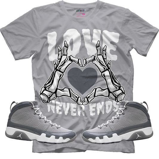 Love Never Ends (Air Jordan 9 Cool Grey) T-Shirt