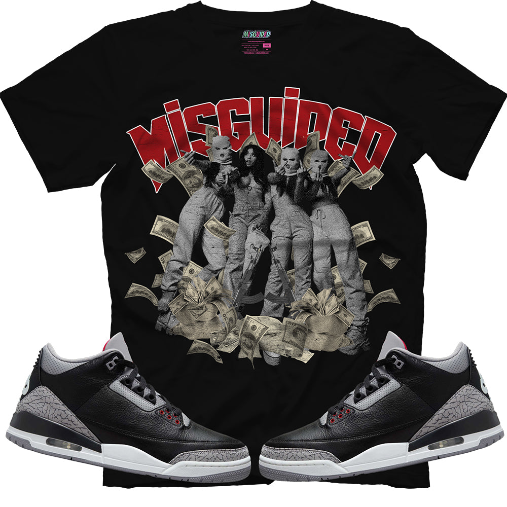 Misguided Girls (Air Jordan 3 Black Cement) T-Shirt