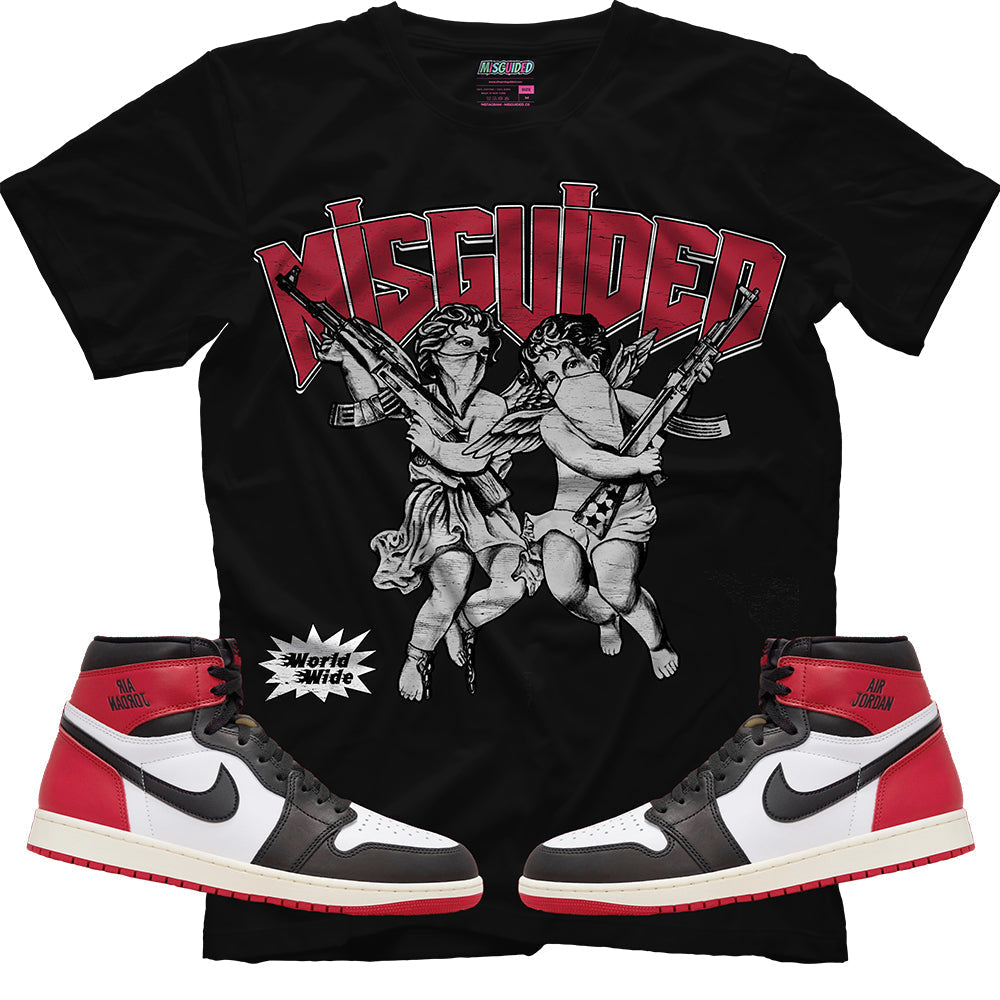 Misguided Worldwide (Air Jordan 1 High OG Black Toe Reimagined) T-Shirt