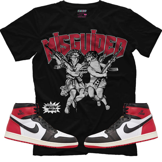 Misguided Worldwide (Air Jordan 1 High OG Black Toe Reimagined) T-Shirt