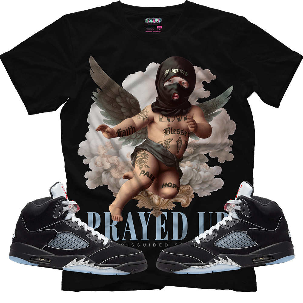 Prayed Up (Air Jordan 5 Black Metallic Reimagined) T-Shirt