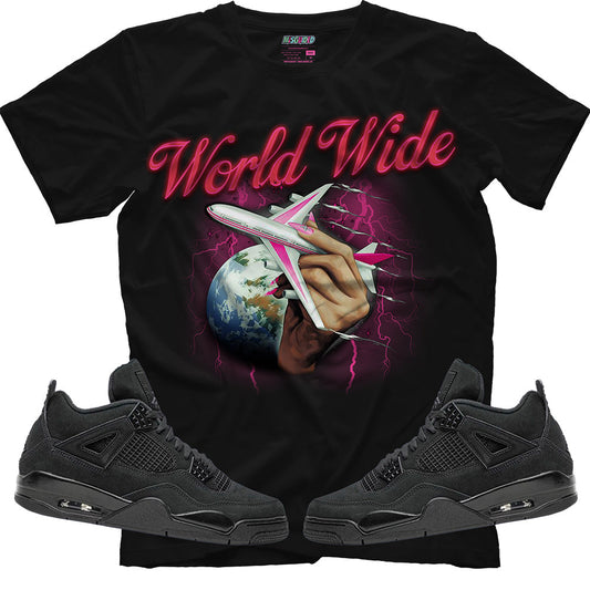 World Wide (Air Jordan 4 Black Cat) T-Shirt