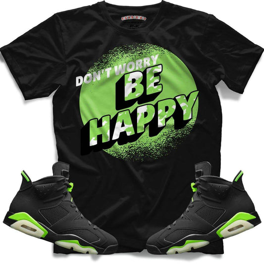 Be Happy (Retro 6 Electric Green) T-Shirt