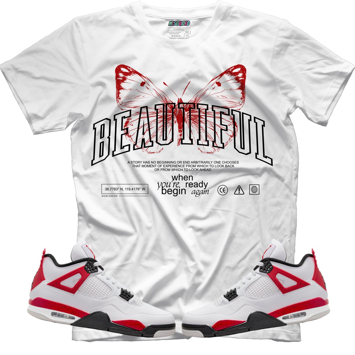 Beautiful (Air Jordan 4 Red Cement) T-Shirt