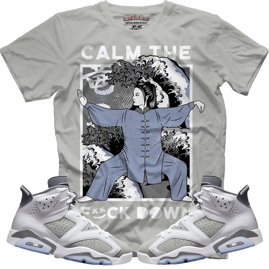 Calm TF Down (Retro 6 Cool Grey) T-Shirt