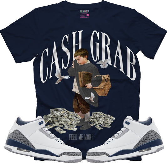Cash Grab (Air Jordan 3 White Navy) T-Shirt