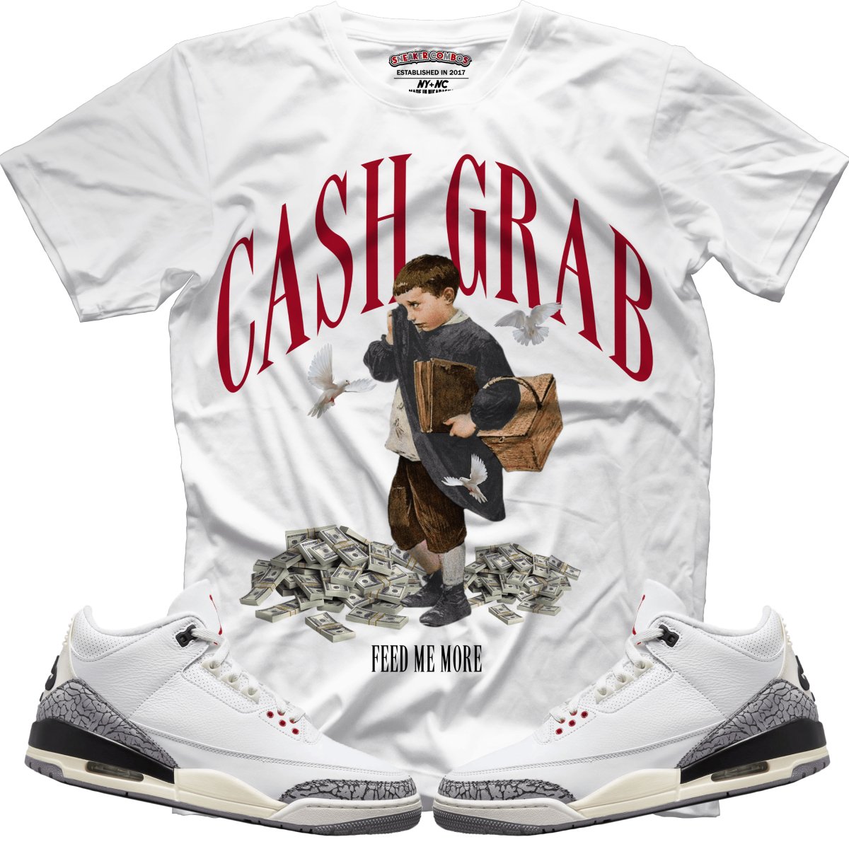 Cash Grab (Retro 3 White Cement) T-Shirt
