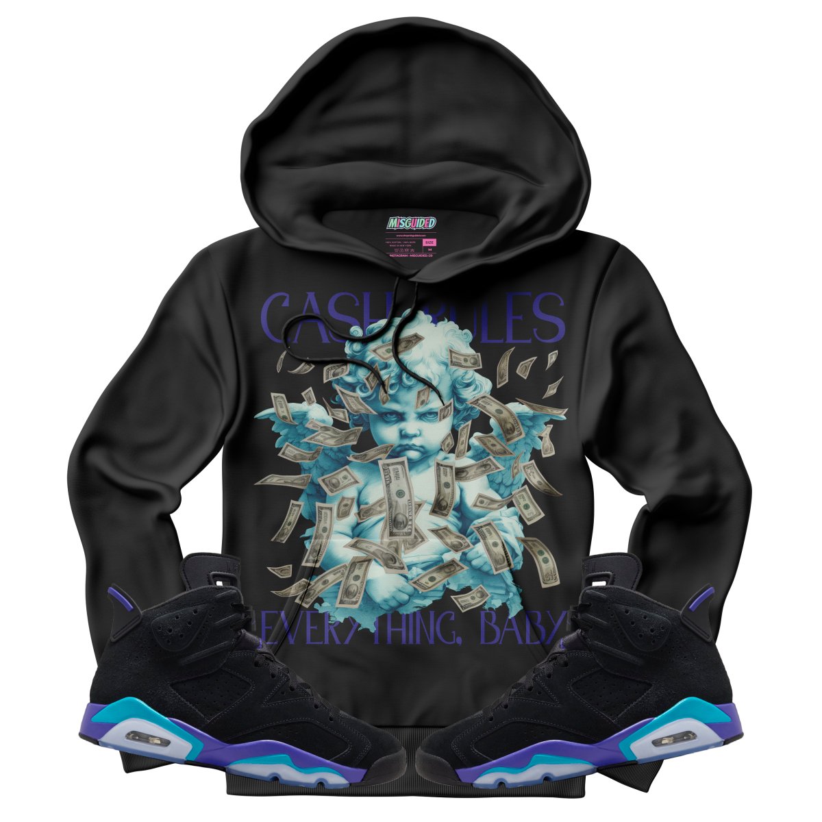 Cash Rules (Air Jordan 6 Aqua) Hoodie