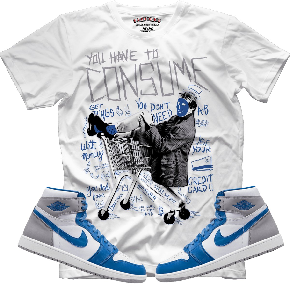 Consume Me (Retro 1 True Blue) T-Shirt